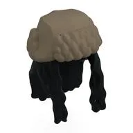 Hat, Ushanka with Long Hair Black pattern