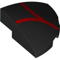 Brick Round Corner, Curved 3 x 3 x 1 Quarter Circle with Red Webbing print