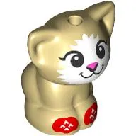 Animal, Cat, Kitten Sitting with White Face, Dark Pink Nose, Red Socks print