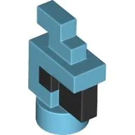 Animal Body Part, Bird, Chicken/Parrot Head Pixelated with Black Eyes and Beak pattern