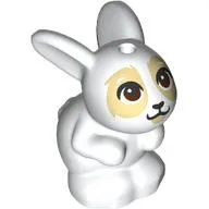 Animal, Rabbit / Bunny Sitting with Dark Brown Eyes, Tan Face print