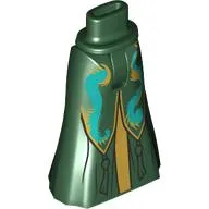 Minidoll Hips and Full Length Skirt with Tassels, Gold Trim, Dark Turquoise Decorations print