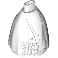 Minidoll Skirt Full with No Hips or Feet with Silver Trim, Butterflies print