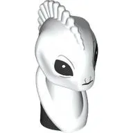 Minifig Head Special, Long Neck, Frill, Kaminoan, Black Eyes, Neck print