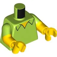 Torso, Dual Molded Arms with Shirt, Yellow Chest print, Bright Green Sleeves Pattern, Yellow Arms and Hands