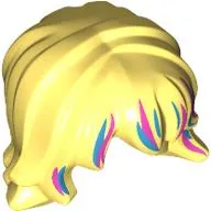 Hair Mid-Length, Wavy with Dark Pink/Dark Azure Streaks print