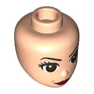 Minidoll Head, Reddish Brown Eyes, Dark Red Lips