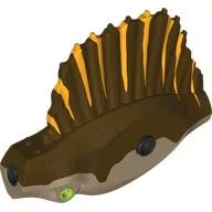 Animal Body Part, Dinosaur, Spinosaurus Body with Dark Tan Belly, Bright Light Orange Markings print