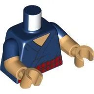 Torso, Dual Molded Arms with Robe, Red/Dark Red Belt print, Dark Blue Sleeves Pattern, Warm Tan Arms and Hands