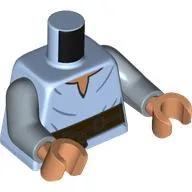 Torso, Shirt, Wrinkles, Dark Brown Belt, Rope print, Sand Blue Arms, Nougat Hands