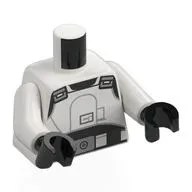 Torso, White ISB Tactical Agent Uniform print, White Arms, Black Hands
