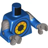 Torso, Dual Molded Arms with Yellow Segmented Circle print, Flat Silver Sleeves Pattern, Blue Arms, Flat Silver Hands