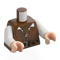 Torso, Tunic, Gold Stripes, Scarf, White Shirt, Dark Brown Belt print, White Arms, Light Nougat Hands