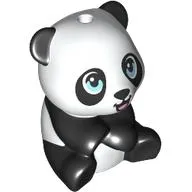 Animal, Panda, Baby, Sitting with Open Mouth, Bright Light Blue Eyes print