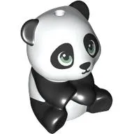 Animal, Panda, Baby, Sitting with Closed Mouth, Sand Green Eyes print