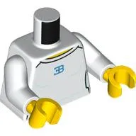 Torso, Shirt, Medium Blue EB print, White Arms, Yellow Hands