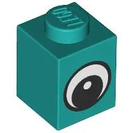 Brick 1 x 1 with Simple Black Eye with White Pupil Print