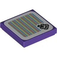 Tile 2 x 2 with Bowser Jr, Barcode print (Sticker)