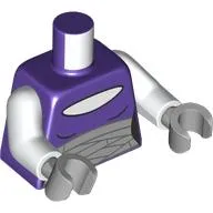Torso, Dark Purple Shirt, Light Bluish Grey Bandages print, White Arms, Light Bluish Gray Hands