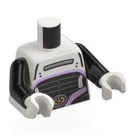 Torso, Black Thin Waist, Lavender Trim, Silver Belt Buckle print, Black Arms, White Hands