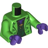 Torso Jacket, Dark Green Question Marks, Dark Green Vest, Dark Purple Tie, Gold Question Mark Pin print, Bright Green Arms, Dark Purple Hands