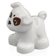 Duplo Animal Dog, Pug with Dark Brown Spots, Black Nose Print