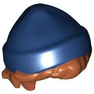 Hair and Hat, Short Hair and Beanie Dark Blue pattern