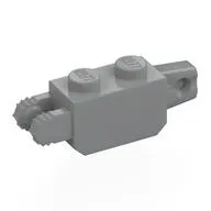 Hinge Brick 1 x 2 Locking with 1 Finger Vertical End and 2 Fingers Vertical End, 7 Teeth