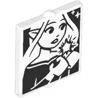 Glass for Window 1 x 2 x 2 Flat with Elves Mini-doll, Stars print