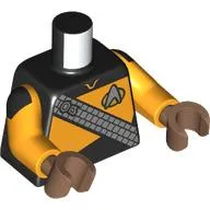 Torso, Silver Starfleet Insignia, Silver Klingon Baldric, Bright Light Orange Panel (Starfleet Uniform) print, Bright Light Orange Arms, Medium Brown Hands