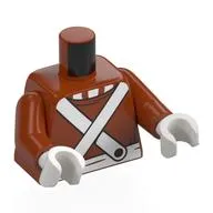 Torso, Sweater, White Crossed Suspenders print, Dark Orange Arms, White Hands