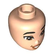 Minidoll Head, Black Eyebrows, Brown Eyes, Nougat Lips, Open Mouth