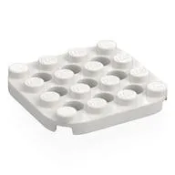 Plate 4 x 4 with Rounded Corners, Pin Holes between Studs