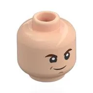 Minifig Head Draco Malfoy, Reddish Brown Eyebrows, Mean Grin / Open Mouth Surprised