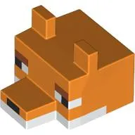 Animal Body Part, Fox Head Blocky with White Underside, Black Eyes, Nose print
