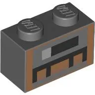 Brick 1 x 2 with Pixelated Fireplace print