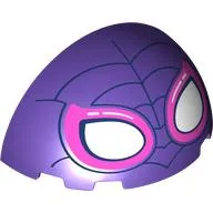 Dome 6 x 3 x 3 Half with Dark Blue Webbings, White/Dark Pink Spider-Gwen Eyes print