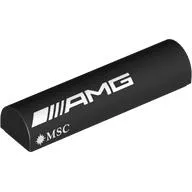 Brick Curved 1 x 4 x 2/3 Double, No Studs with White 'AMG MSC', Left print