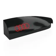 Brick Round, Curved Double 1 x 4 with Stud Notch Right with Red Audi Logo print