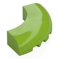 Brick Round Corner 5 x 5 x 1 Curved, Bottom Cut Outs, No Studs, 9 Bottom Tubes