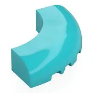 Brick Round Corner 5 x 5 x 1 Curved, Bottom Cut Outs, No Studs, 9 Bottom Tubes