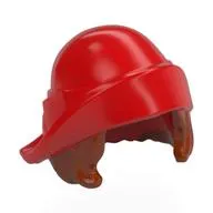 Hair and Hat, Soft Folded Brim Hat over Dark Orange Bob Cut Hair Pattern