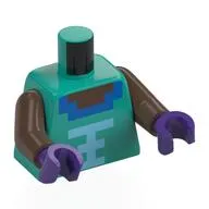 Torso, Pixelated Umber Brown Chest, Dark Azure Collar, Medium Azure Laces print, Umber Brown Arms, Dark Purple Hands