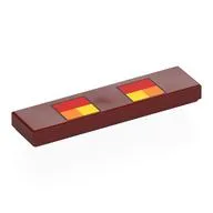 Tile 1 x 4 with Pixelated Red/Orange/Yellow Eyes print