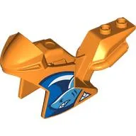 Fairing, Motorcycle, Racing (Sport) Bike with White/Dark Blue Wave, Dark Azure Shark print