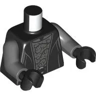 Torso, Dark Bluish Gray Arms, Black Hands with print
