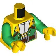 Torso, Bright Green Arms, Yellow Hands with print