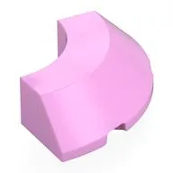Brick Round Corner 4 x 4 x 1 with Bottom Cut Outs, No Studs, Flat Top