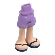 Minidoll Hips and Shorts with Light Nougat Legs, Dark Blue Sandals print