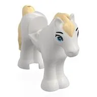 Animal, Horse / Foal, 1 x 1 Cutout with Bright Blue Eyes, Bright Light Yellow Mane, Tail Print